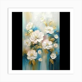 White Flowers Painting Art Print