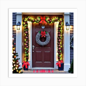 Christmas Door Decorations 12 Art Print