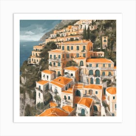 Amalfi Coast Oranges 1 Art Print