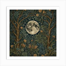 Moon In The Forest Art Print