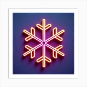 Snowflake Neon Sign 2 Art Print