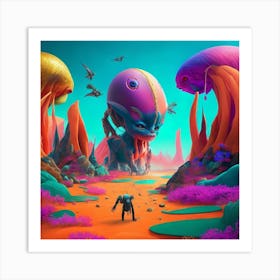 Aliens In The Desert Art Print