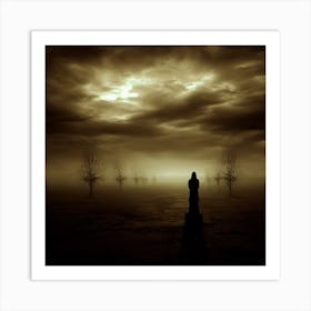 Lone Figure In The Dark Art Print