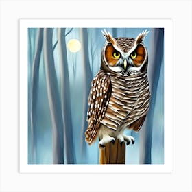 Moonlight Owl Art Print