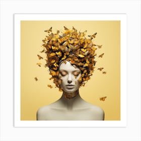 Head of many thoughts Art Print