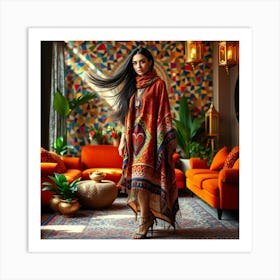 Islamic Woman In Shawl Art Print