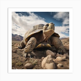 Tortoise In The Desert Art Print