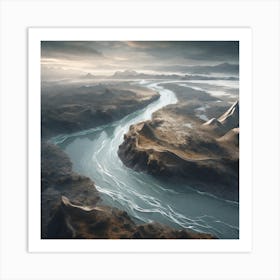 River In The Mountains Art Print