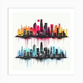 City Skyline Canvas Art 1 Art Print