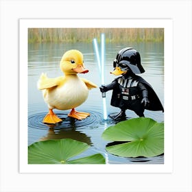 Darth Vader And Ducky Art Print