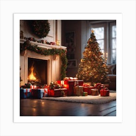 Christmas Tree In The Living Room 83 Art Print