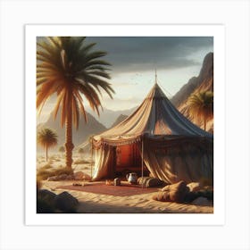 Bedouin Tent Cloudy Mid Day Art Print