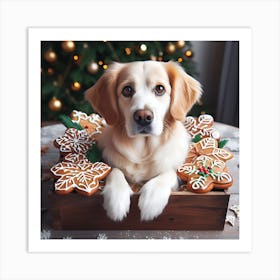 Festive Dog Art Print