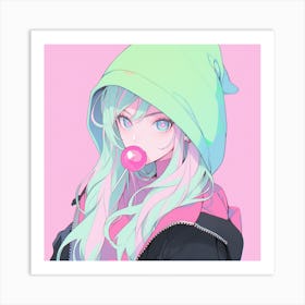 Cute Anime Girl 3 Art Print