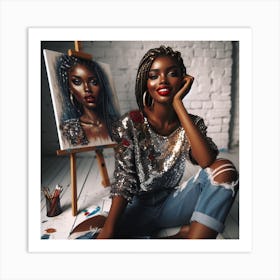 Portrait Of African American Woman 3 Art Print
