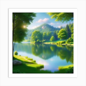 Landscape With A Lake Art Print