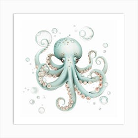 Watercolour Storybook Style Octopus 5 Art Print