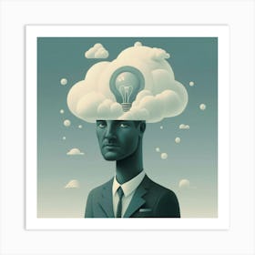 Man With A Cloud Over His Head Art Print