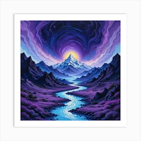 Purple River 1 Art Print