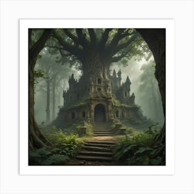 Tree House In The Forest 1 Art Print