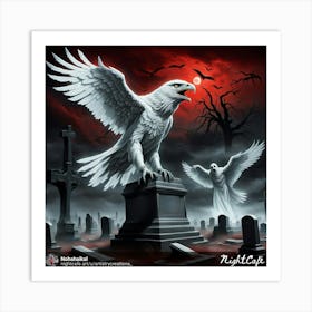 Eagle In A Cemetery Art Print