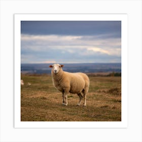 Sheep In Field Art Print