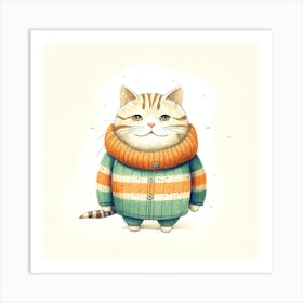 Cute Cat In Sweater 3 Art Print