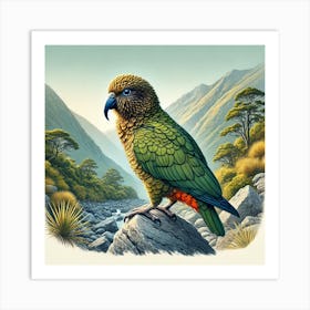 Kiwi Parrot Art Print