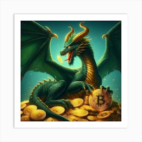 Bitcoin Dragon Guardian D6 Art Print