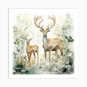 Deer In The Woods Art Print