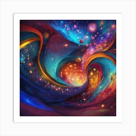 Abstract Cosmic Swirls Space Art Print