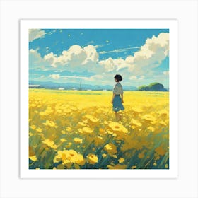 Field Of Yellow Flowers 23 Art Print