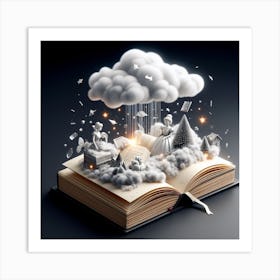 beautiful cloudy book art Art Print