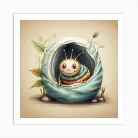 Little Bug In A Nest Art Print