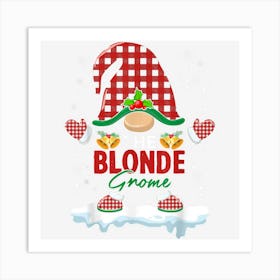 Blonde Gnome Buffalo Plaid Matching Xmas Funny Christmas Póster