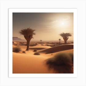 Sahara Countryside Peaceful Landscape Perfect Composition Beautiful Detailed Intricate Insanely De (15) Art Print