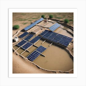 Solar Farm In The Desert Art Print