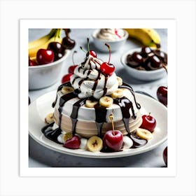 Sweet Treats Banana Split Cake Art Print