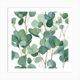 Illustrative Albedo Fading Green Eucalyptus In Art 2 Art Print