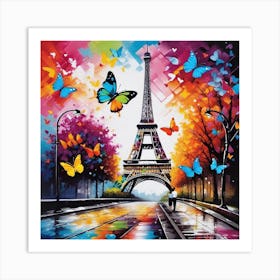 Paris With Butterflies 155 Art Print