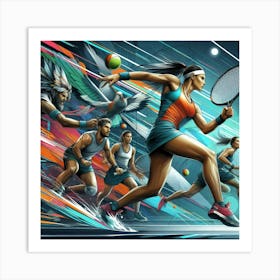 Tennis Players Art Print