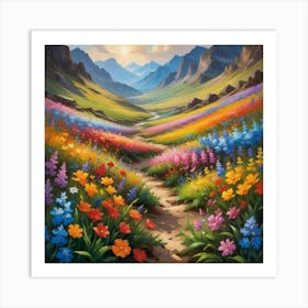 Valley Of Flowers Paintings Art Print 2 Art Print