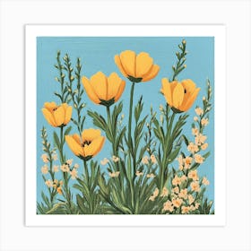 Yellow Poppies Art Art Print