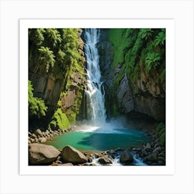 Waterfall In The Jungle Art Print