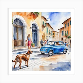 Tuscany Watercolor Painting Art Print