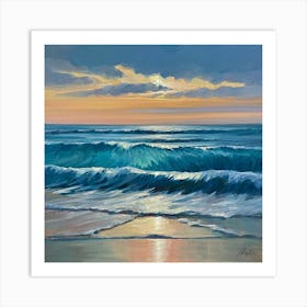 Sunset At The Beach Art Print