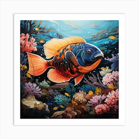 Fish On Coral Reef Art Print