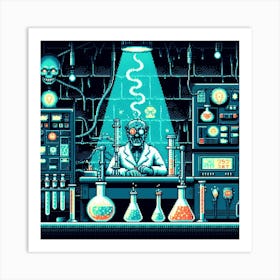8-bit secret laboratory Art Print
