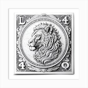 Lion Vintage Motif Art Print