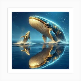 Whales In The Water Art Print